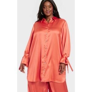 Black History Month Sammy B Long Sleeve Satin Blouse Size 4X